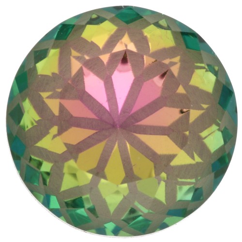 Cabochon rond Aurora A1088L Lotus 14 mm - Crystal Vitrail Rose x1