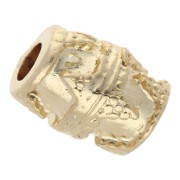 Perle tube travaillé 10x7.5 mm - Doré à l'or fin x1|raw }}