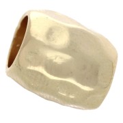 Perle tube martelé 12x11 mm - Doré à l'or fin x1|raw }}