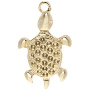 Pendentif tortue 27x15.5 mm pour cabochon 1.8 mm - Doré à l'or fin x1