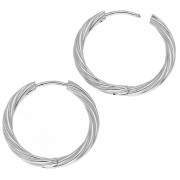 Créoles rondes torsadées 21 mm - Fil 2.3 mm - Acier inoxydable 304 x2|raw }}