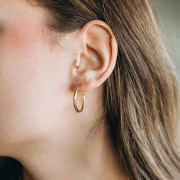 Créoles rondes torsadées 21 mm - Fil 2.3 mm - Acier inoxydable 304 x2