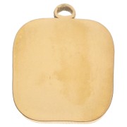 Pendentif rectangle Oeil 20x16mm Résine époxy Acier inoxydable 304 Doré Fuchsia x1