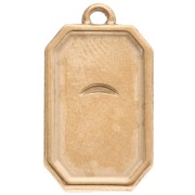 Pendentif rectangle motif oeil 20x11 mm résine époxy Acier inox 304 Doré Bleu x1