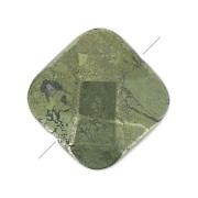 Perle Carrée facettée 12 mm en pierre gemme Pyrite x1|raw }}