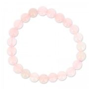 Bracelet élastique 18 cm en perles rondes 8.5 mm Quartz Rose