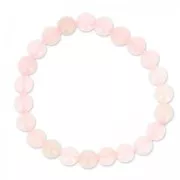 Bracelet élastique 18 cm en perles rondes 8.5 mm Quartz Rose