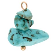 Breloque chips 16 mm imitation Turquoise - Acier inoxydable 304 Doré x1|raw }}