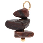 Breloque chips 16 mm Oeil de tigre - Acier inoxydable 304 Doré x1|raw }}