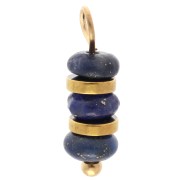 Breloque rondelles 4 mm et Lapis lazuli - Acier inoxydable 304 Doré x1|raw }}