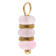 Breloque rondelles 4 mm et Quartz rose - Acier inoxydable 304 Doré x1|raw }}