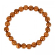 Bracelet élastique 18 cm en perles rondes 8 mm Gold Stone|raw }}