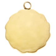 Breloque ronde abeille 15 mm Résine époxy - Acier inoxydable 304 Doré - Vert x1