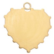 Breloque coeur 16x15 mm avec résine époxy - Acier inoxydable 304 Doré - Rose x1