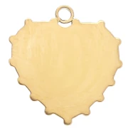 Breloque coeur 16x15 mm avec résine époxy - Acier inoxydable 304 Doré - Rose x1