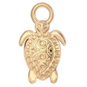 Pendentif tortue 23x14mm cabochons imitation nacre - Acier inoxydable 304 Doré x1