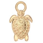 Pendentif tortue 23x14mm cabochons imitation nacre - Acier inoxydable 304 Doré x1