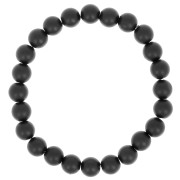 Bracelet élastique 18 cm en perles rondes 8 mm Black Onyx|raw }}