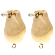 Clous d'oreilles goutte irrégulière 25x18 mm - Acier inoxydable 304 Doré x2