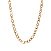 Collier maille forçat striée 6 mm - Acier inoxydable 304 doré x45cm