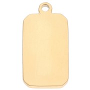 Pendentif rectangle motif Soleil 26x13 mm résine époxy Acier inox 304 Doré - Vert