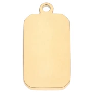 Pendentif rectangle motif Soleil 26x13 mm résine époxy Acier inox 304 Doré Violet