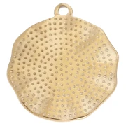 Pendentif rond 19 mm Coeur Ex voto Résine époxy Acier inoxydable 304 Doré Rose x1