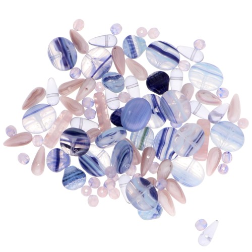 Assortiment de perles de bohème - Lavender x50g
