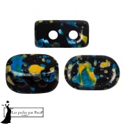 Perles en verre Lipsi® par Puca® 4x6 mm - Enamel Blue Yellow x10g|raw }}
