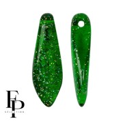Perles Daggers en verre 5x16 mm - Transparent Constellation Green x25
