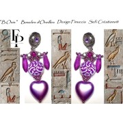 Perles Daggers en verre 5x16 mm - Transparent Constellation Rose Fuchsia x25