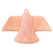 Pendentif aigle 25x35.5 mm en acétate - Marbré Pêche doré pailleté x1