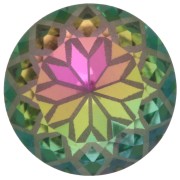 Cabochon rond Aurora A1088L Lotus 10 mm - Crystal Vitrail Rose x1