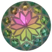 Cabochon rond Aurora A1088L Lotus 10 mm - Crystal Vitrail Rose x1
