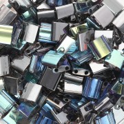Miyuki Tila Beads 5x5x1.9 mm TL-55024 - Crystal Graphite Rainbow x10g|raw }}