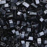 Miyuki Half Tila Beads 5x2.3x1.9mm HTL-55092 - Black Blue Hematite Full x10g|raw }}