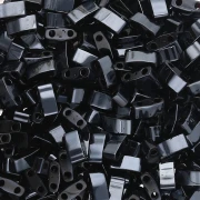 Miyuki Half Tila Beads 5x2.3x1.9mm HTL-55092 - Black Blue Hematite Full x10g