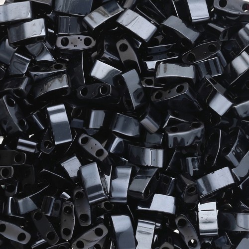 Miyuki Half Tila Beads 5x2.3x1.9mm HTL-55092 - Black Blue Hematite Full x10g