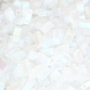 Miyuki Half Tila Beads 5x2.3x1.9mm HTL-55107 - Crystal AB Full Mat x10g