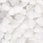 Perles en verre tchèque deux trous Nib-Bit 6x5 mm - Opaque White x10g|raw }}