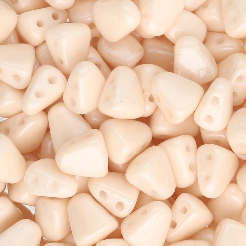 Perles en verre tchèque deux trous Nib-Bit 6x5 mm - Opaque Champagne Luster x10g