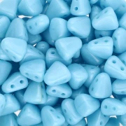 Perles en verre tchèque deux trous Nib-Bit 6x5 mm - Opaque Blue Turquoise x10g