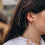 Créoles rondes lisses 21 mm - Fil 3 mm - Argent 925 Doré à l'or fin x2