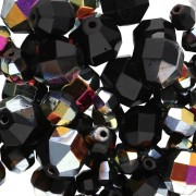 Black - Assortiment de perles de bohème - Mix perles facettées - Black Metallic n°1 x50g Assortiment de perles de bohème - Mix perles facettées - Black Metallic n°1 x50g