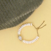 Fermoir chainette réglable venitienne 80mm anneau ouvert Acier inox 316L Doré x1