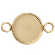 Serti intercalaire anneaux ouverts pour cabochon fond plat 10 mm en Acier inox Doré x1