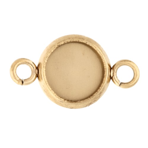 Serti intercalaire anneaux ouverts pour cabochon fond plat 6 mm en Acier inox Doré x1
