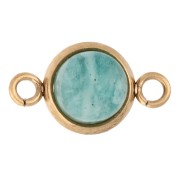 Serti intercalaire anneaux ouverts pour cabochon fond plat 6 mm en Acier inox Doré x1