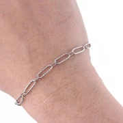 Chaine maille ovale alternée (1x1) texturée 4 mm Acier inoxydable 304 x50cm