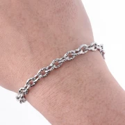 Chaine maille Forçat texturé 6 mm - Acier inoxydable 304 x50cm